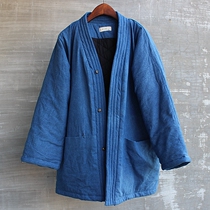 Hanfu Chinese style mens cotton-padded jacket Tang suit flax padded cotton coat mens coat large size short cotton and linen Chinese cotton suit