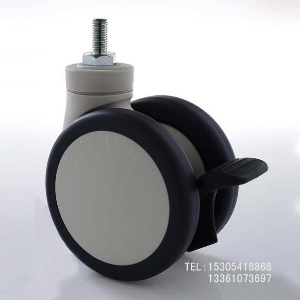 进口医疗器械万向脚轮 医用设备静音双面脚轮 100mm/4英寸/M12X25