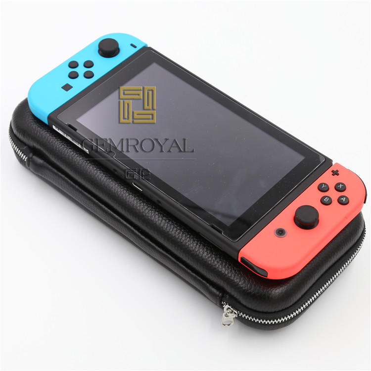 Nintendo Switch trò chơi giao diện điều khiển bằng da áp lực lưu trữ túi hộp bảo vệ túi da trường hợp silicone đơn giản - PS kết hợp cáp sạc baseus