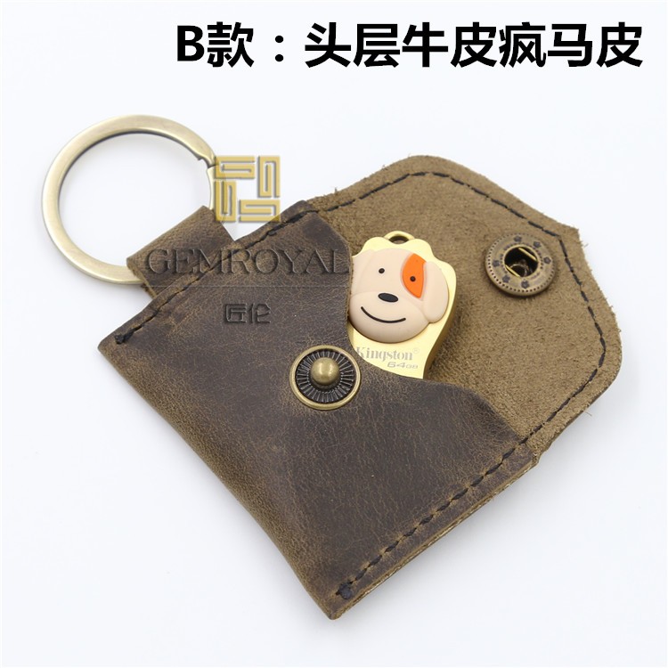 Da lớp đầu tiên của da holster U đĩa U đĩa gói kỹ thuật số bảo vệ tay áo lưu trữ bảo vệ lưu trữ bìa phiên bản giới hạn năm Bính Tuất - Lưu trữ cho sản phẩm kỹ thuật số hộp đựng tai nghe iphone có dây