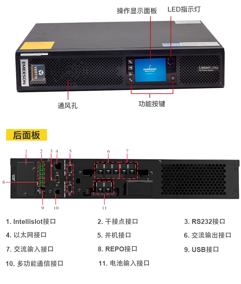 艾默生UPS电源6KVA ITA-06K00AL1102C00 6KW 在线式UPS不间断电源 艾默生UPS电源,艾默生UPS不间断电源,艾默生电源,维谛技术,维谛UPS电源