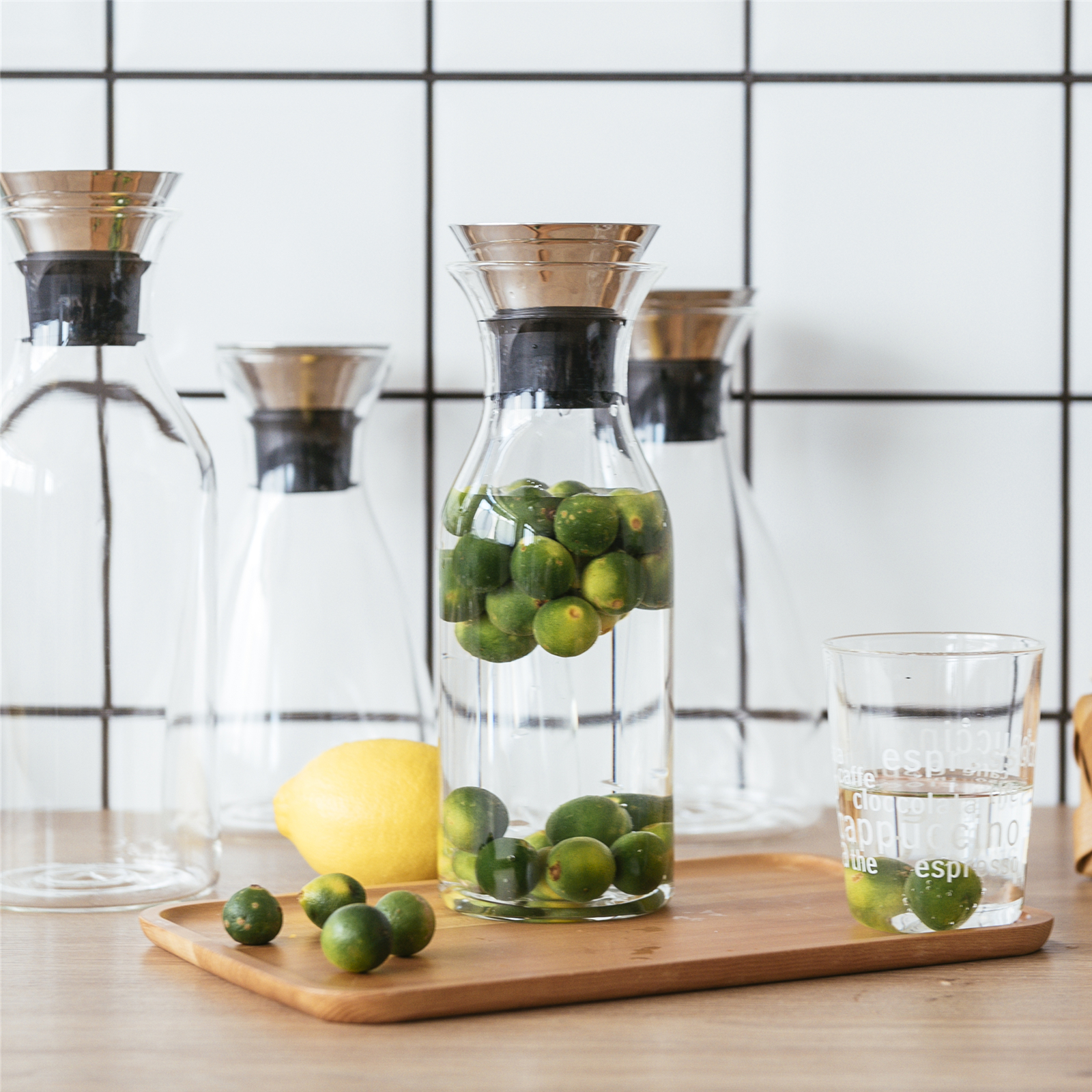 Russell Living Cold kettle Glass High temperature Resistance Heat-resistant Household Heat-heating and High-volume White Open Transparent Cool Cup Explosion-proof