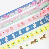 Korean stationery Iconic small fresh ins wind decorative tape Masking paper cartoon stickers and paper hand account tape