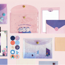 韩国Iconic迷你卡通信封信纸附PVC信封收纳袋可爱ins留言信笺小号