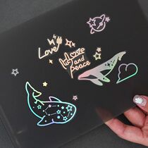 Korea pleple holographic colorful decorative stickers laptop mobile phone stickers cute cartoon transparent stickers