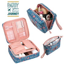 monopoly Korea cute portable large capacity layered makeup bag Travel storage bag Portable makeup bag