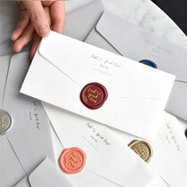 Korean Plepic retro small fresh envelope with leather fire paint seal sticker Simple red envelope bag 2 packs