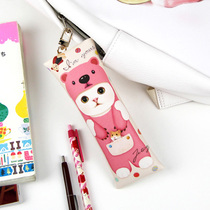 Jetoy creative cute Korean cat pen bag female student stationery bag carrying pen bag cartoon storage bag