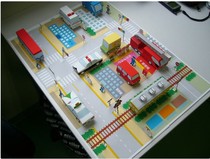 城市马路交通街道场景3d立体纸模型DIY手工制作儿童益智折纸玩具