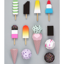 Paper model making DIY manual work educational toy ice cream sorbet ice cream ice cream ice cream 3D three-dimensional model