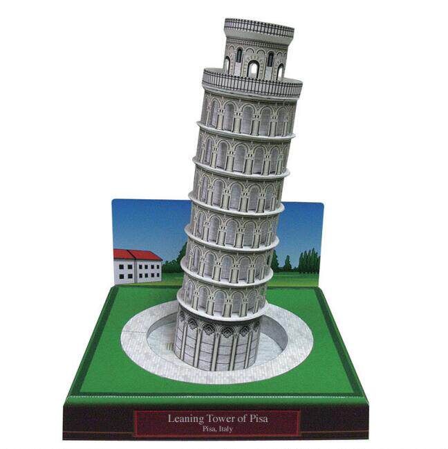 Italian italian tower construction 3d solid paper model DIY handmade children origami Puzzle Toys-Taobao