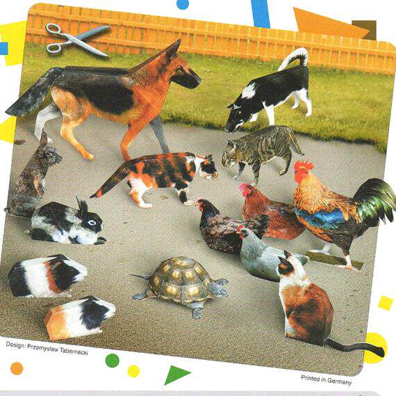 Simulation Farm Fields Garden Small Animals 3d Solid Paper Model DIY Handmade Children Origami Puzzle Toys-Taobao