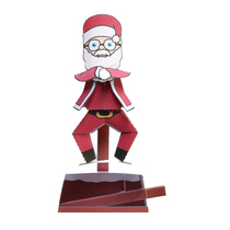 Movable dynamic Santa Claus doll three-dimensional 3D paper model DIY handmade childrens educational origami toy