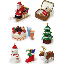 Christmas tree snowman sleigh 3D three-dimensional paper model DIY handmade childrens origami toy ornaments