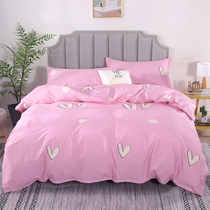 Diagonal Full Cotton Four Pieces Single Double Long Suede Cotton Quilted Princess Wind 1 5 m 1 8 m Bed Encrypted Pure Cotton Kit