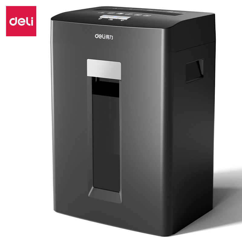Deli Paper Shredder 23L Black, German Standard Level 5, High Security, Can Shred with Staples, Office Equipment, 8 Sheets Per Pass