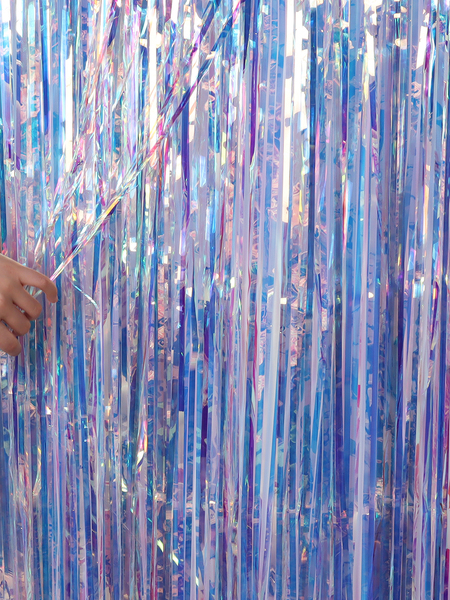 Latte Art Colorful Tassel Tinsel Curtain Laser Birthday Stage