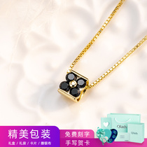 Light luxury four-leaf clover necklace female tide Net red niche design sterling silver choker Korean version of simple girlfriends couple a pair