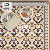 Old Shanghai Retro American Yellow Parquet Flower Brick Morocco Minjuku Hotel Restaurant Clothing Shop Balcony Wall Floor Tiles