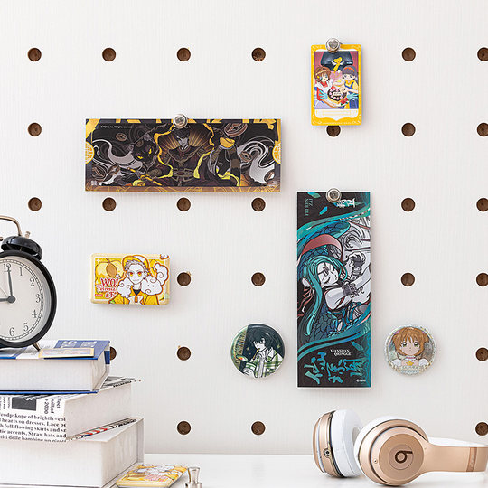 Держатель для бейджей и карточек Lomo из дерева с текстурой под дерево, с круглыми отверстиями, без сверления, с магнитными штифтами