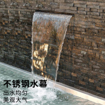 Deed water WATERFALL water outlet running wall courtyard rockery hotel waterscape stainless steel water curtain WATERFALL