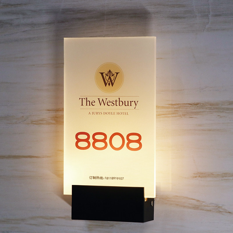 Hotel personality luminous door number Beauty salon Acrylic door number Office hotel LED sign card door number light