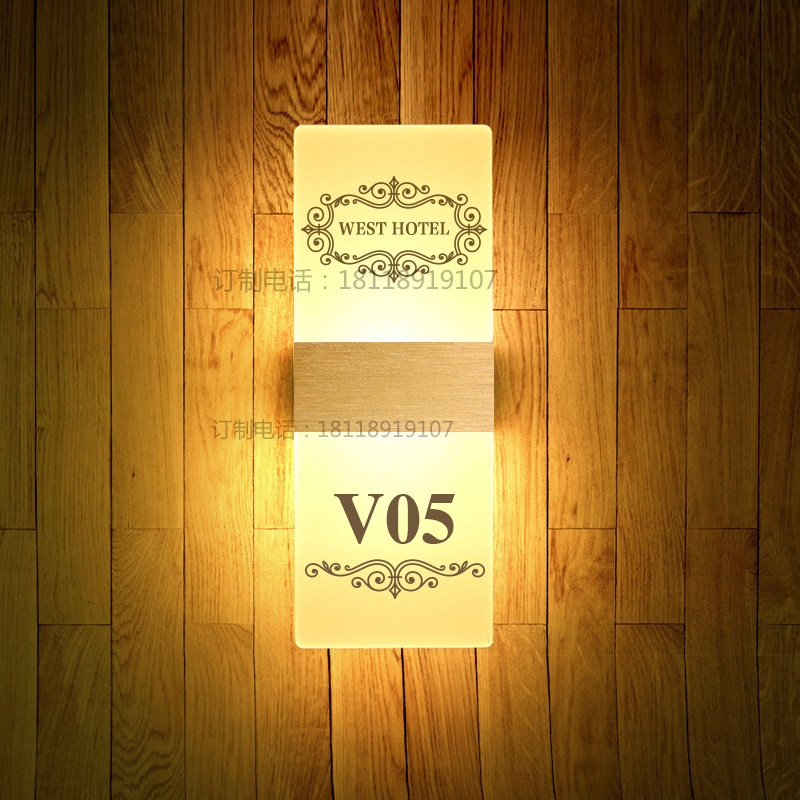 Acrylic luminous door number with light hotel LED foot bath city digital hotel box room dining room door number custom