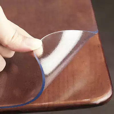 Soft glass tablecloth Waterproof and oil-proof Leave-in transparent PVC plastic dining table mat Coffee table mat Anti-scalding crystal plate thickening