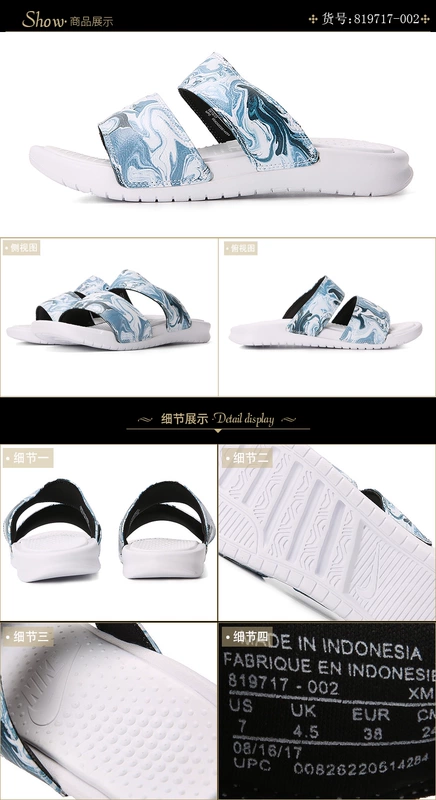 Giày Nike nam và nữ Benassi Duo Ultra quai đôi Ninja đôi dép sandal thể thao 819717 - Dép thể thao