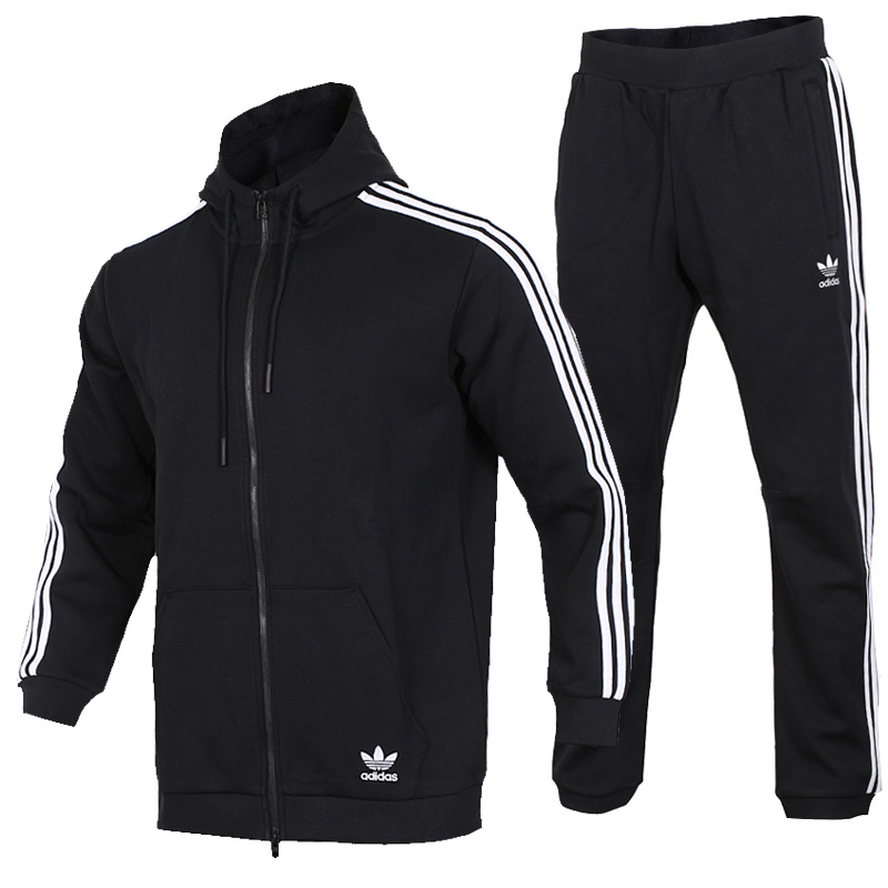 Adidas clover nam phù hợp với mùa xuân 2018 mùa xuân mới thể thao áo khoác giản dị áo khoác quần thể thao quần áo khoác adidas