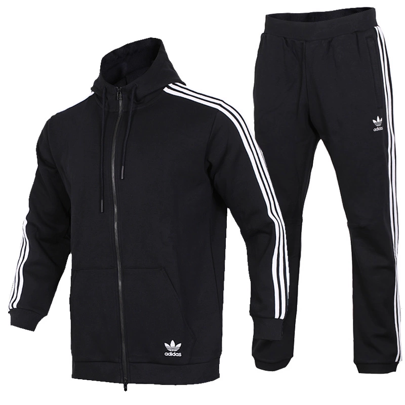 Adidas clover nam phù hợp với mùa xuân 2018 mùa xuân mới thể thao áo khoác giản dị áo khoác quần thể thao quần