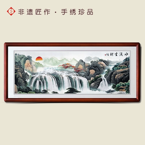 Является ли фексианская вышиваемая вилла гостиная гостиная в гостиничном зале декоративная ландшафтная живопись Peach Blossom Source Leadershiz