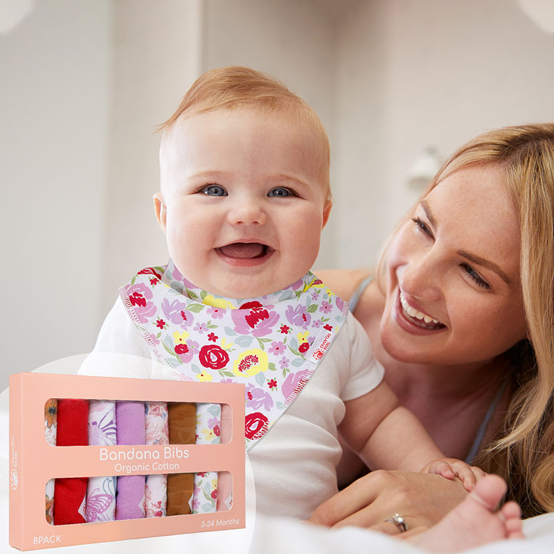 CIV baby and child's mouth towel organic cotton round 8 pieces of baby - rounded double - layer grab - suction trigonal towel