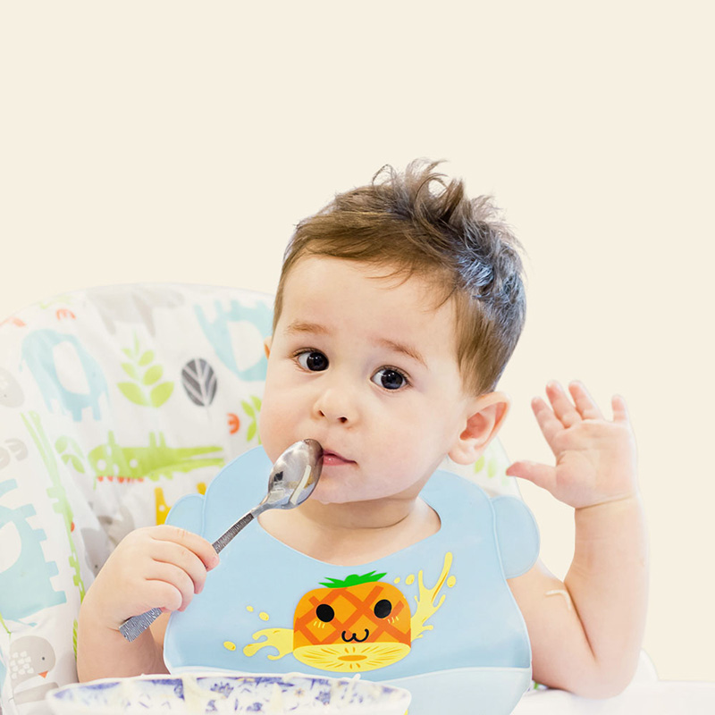 Baby eating bib waterproof bib children's silicone soft food eating bib baby saliva pocket child anti-dirty wash-free