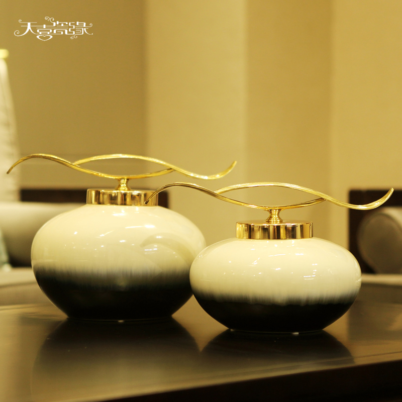 Jingdezhen ceramic furnishing articles modern porch light wine sitting room TV ark, American key-2 luxury model between household ornaments
