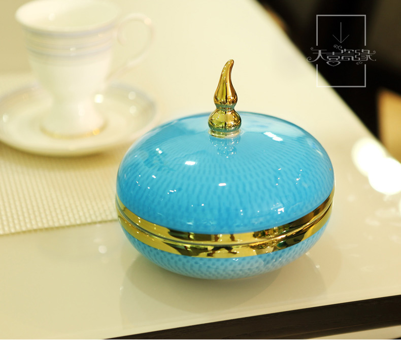 Modern light key-2 luxury decorative ceramic Mediterranean furnishing articles creative new Chinese style sitting room between example caddy fixings household decoration