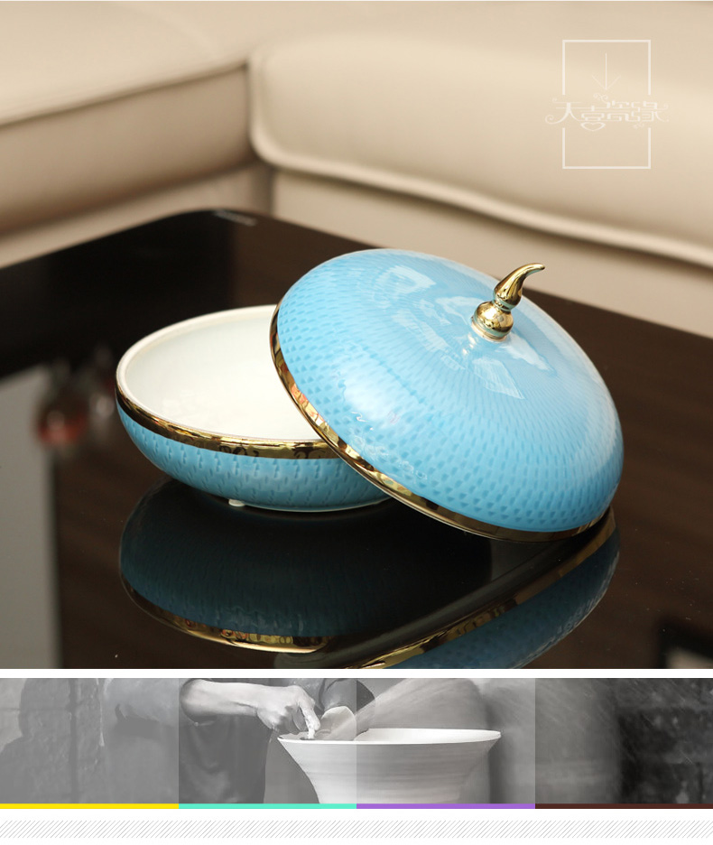Modern light key-2 luxury decorative ceramic Mediterranean furnishing articles creative new Chinese style sitting room between example caddy fixings household decoration