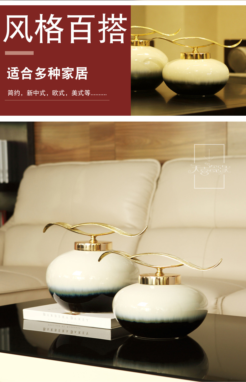 Jingdezhen ceramic furnishing articles modern porch light wine sitting room TV ark, American key-2 luxury model between household ornaments