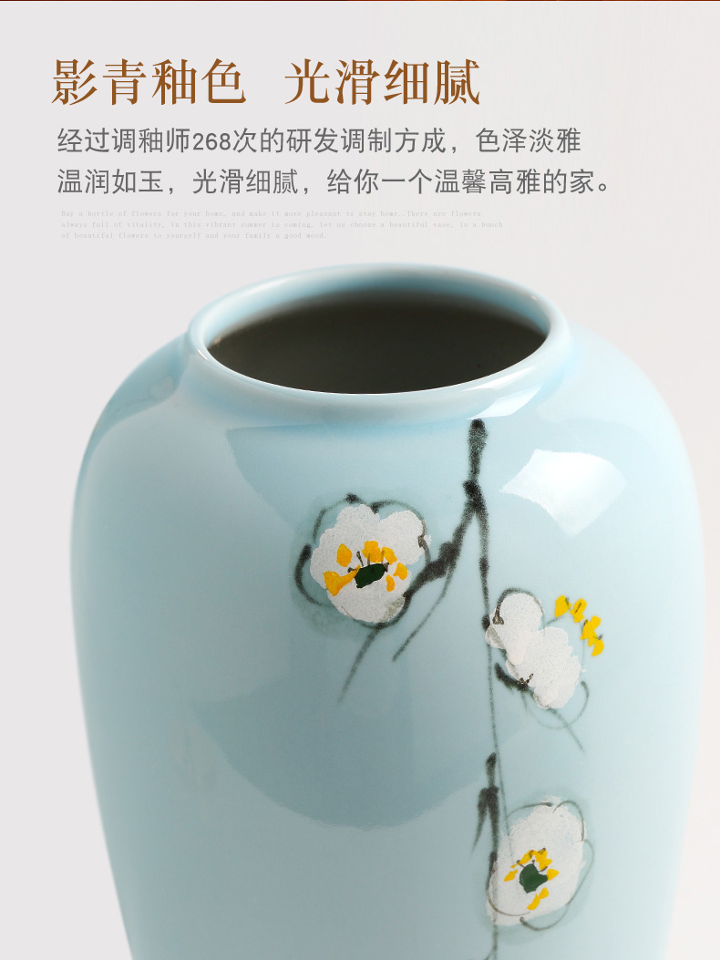 Modern new Chinese style home decoration ceramic vase restoring ancient ways is the sitting room porch place the dried flower arrangement table porcelain