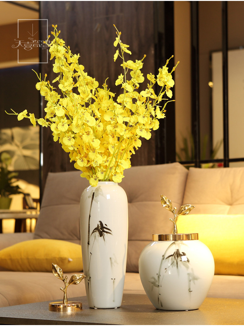 Jingdezhen ceramic vases, flower arranging is furnishing articles of modern light key-2 luxury sitting room porch ark of new Chinese style household ornaments