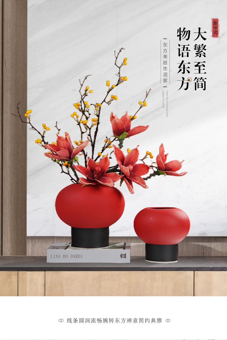 New Chinese style in modern flower art ceramic vase furnishing articles sitting room porch light table between TV ark, example key-2 luxury decoration