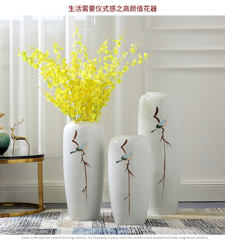 Jingdezhen ceramic furnishing articles of Chinese style landing a large sitting room hotel villa vase dried flowers home decoration