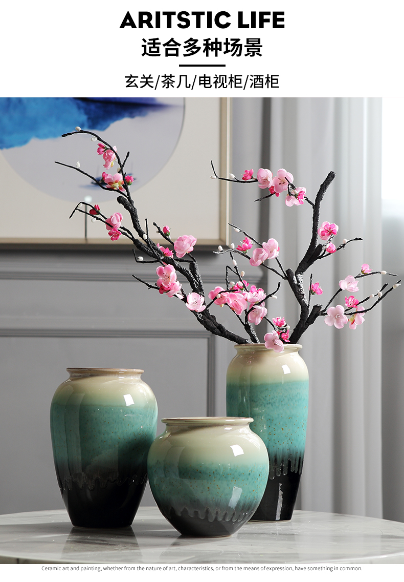 Jingdezhen ceramic flower implement of new Chinese style furnishing articles sitting room vase dried flowers, TV ark, porch table household decoration