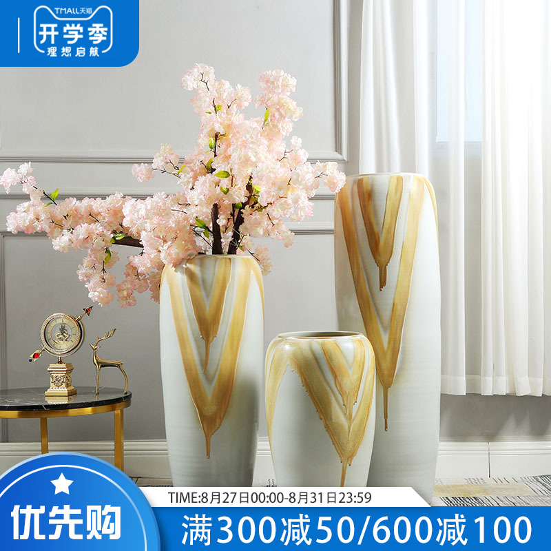 European ceramic vase landing simulation flower suit sitting room hotel large flower POTS porch villa decorations