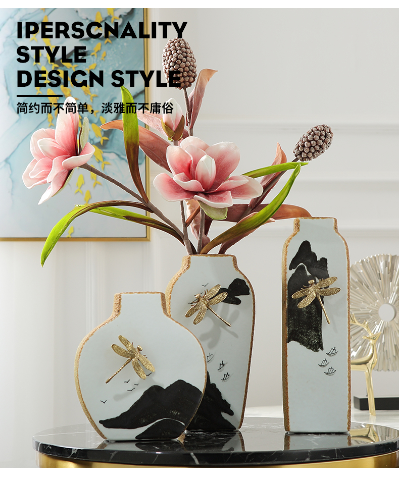 New Chinese style ceramic vases, flower arranging soft outfit furnishing articles, the sitting room porch decorative furnishing articles home decoration arts and crafts