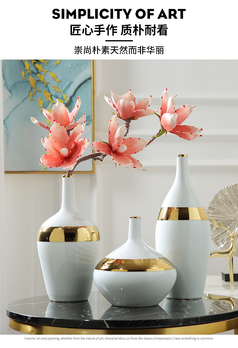 I and contracted ceramic vase Nordic light key-2 luxury furnishing articles sitting room TV cabinet table desktop flower arrangement home decoration