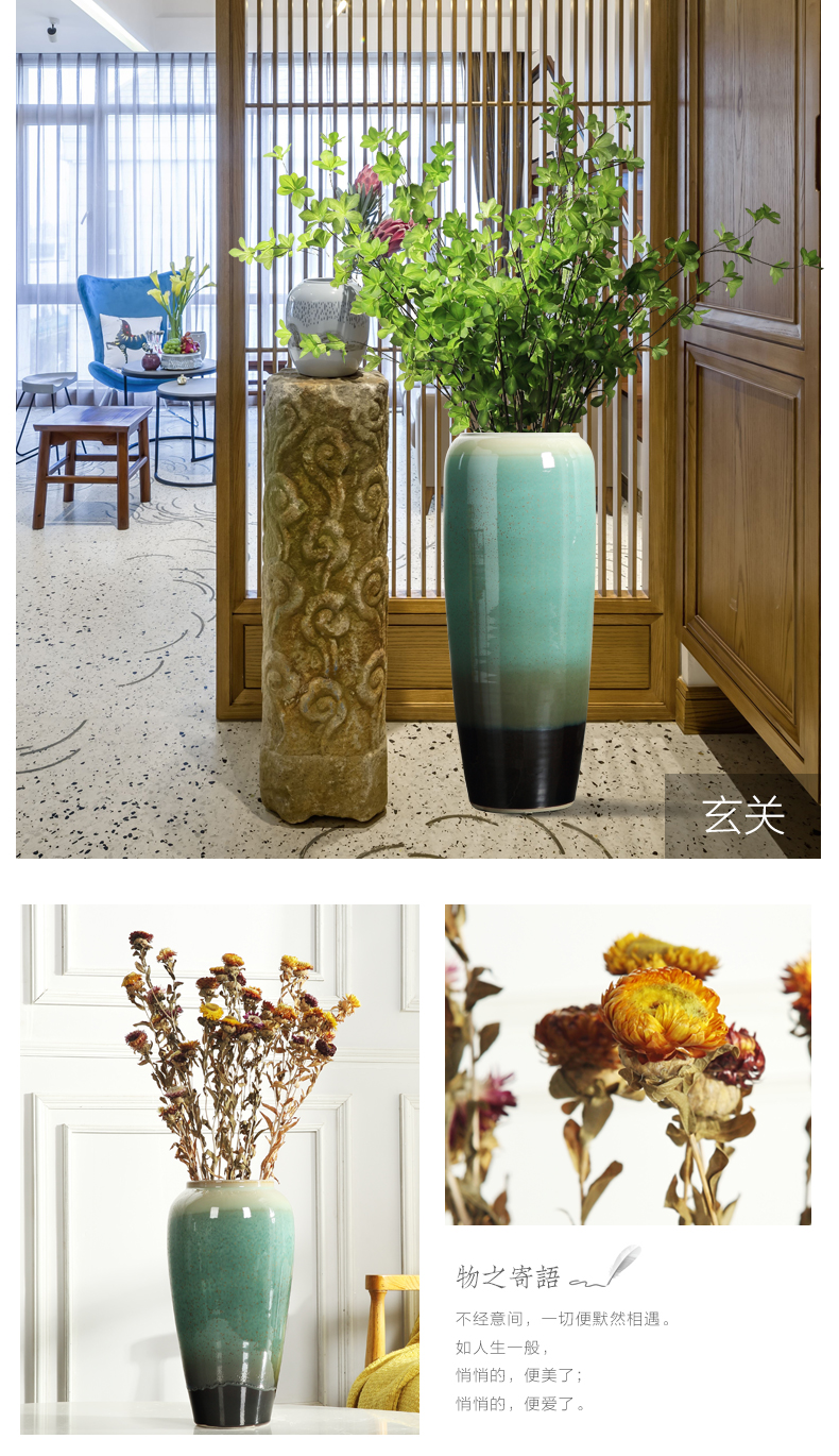 Jingdezhen ceramic of large modern European sitting room porch vase dried flower of new Chinese style villa soft decoration