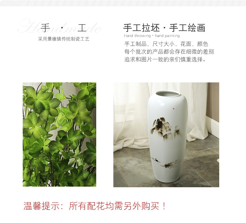 Modern ceramic vase of large sitting room porch zen process of new Chinese style decoration flower arranging, landing place