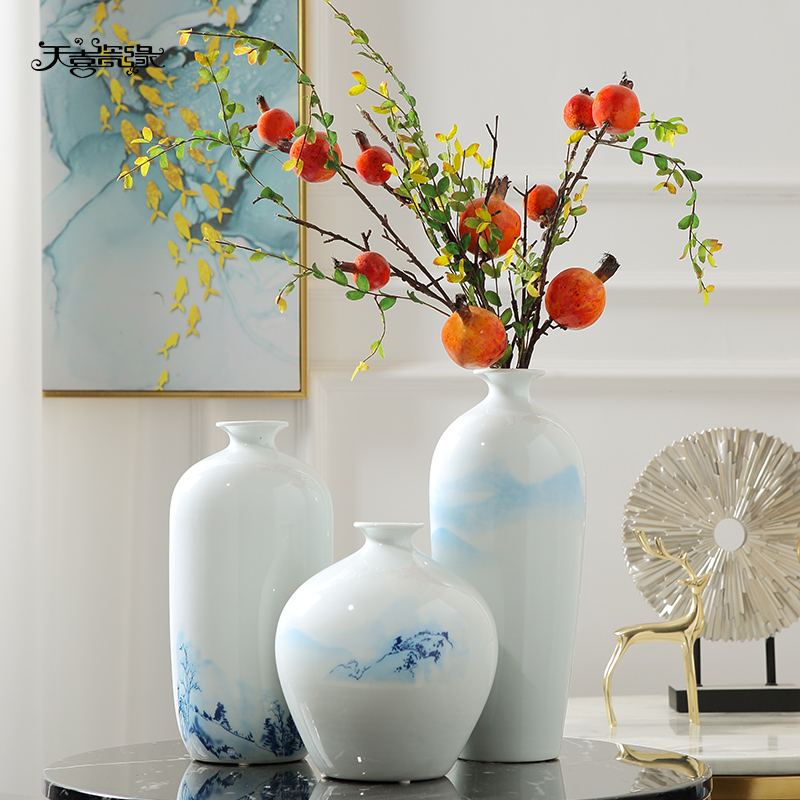 Dried flower arranging flowers Chinese jingdezhen ceramics floret bottle furnishing articles, the sitting room porch TV ark, home decoration