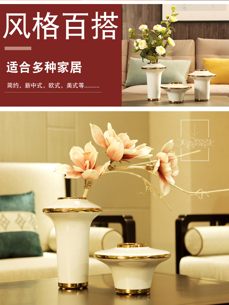 Modern light key-2 luxury ceramic vase decoration furnishing articles American TV ark, sitting room porch dry flower, creative household act the role ofing is tasted